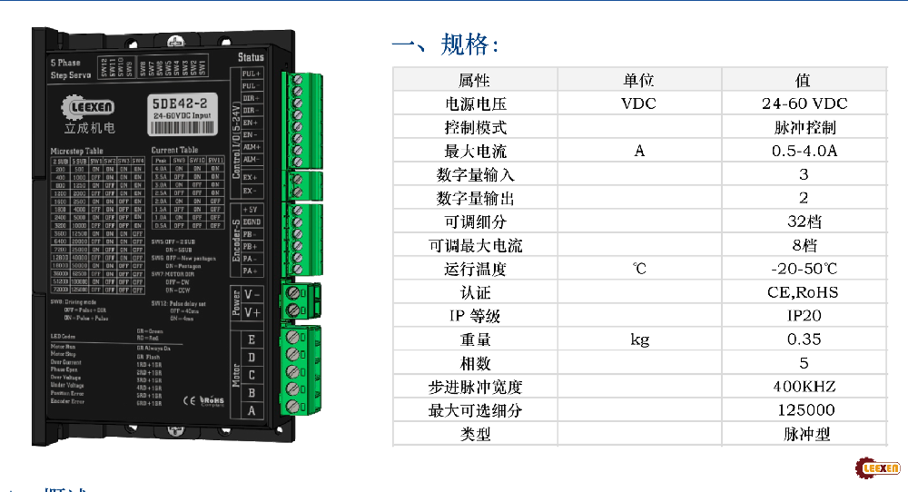 5相閉環(huán)步進(jìn)電機(jī)驅(qū)動(dòng)LC5DE42-2 – 高性能、高精度的步進(jìn)電機(jī)驅(qū)動(dòng)方案