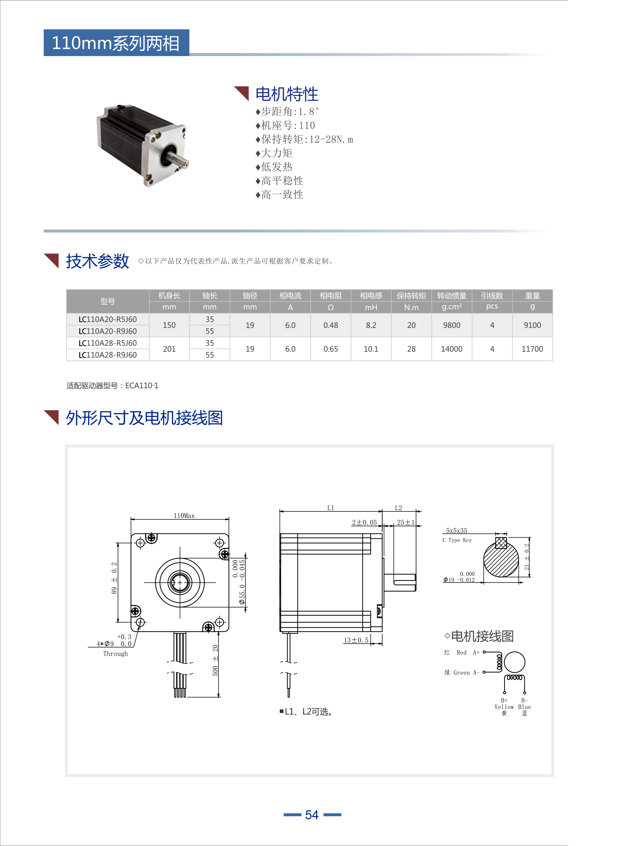 立成110步進(jìn)電機(jī)參數(shù):步距角:1.8機(jī)座號(hào):110保持轉(zhuǎn)矩:12-28N.m大力矩低發(fā)熱高平穩(wěn)性高一致性